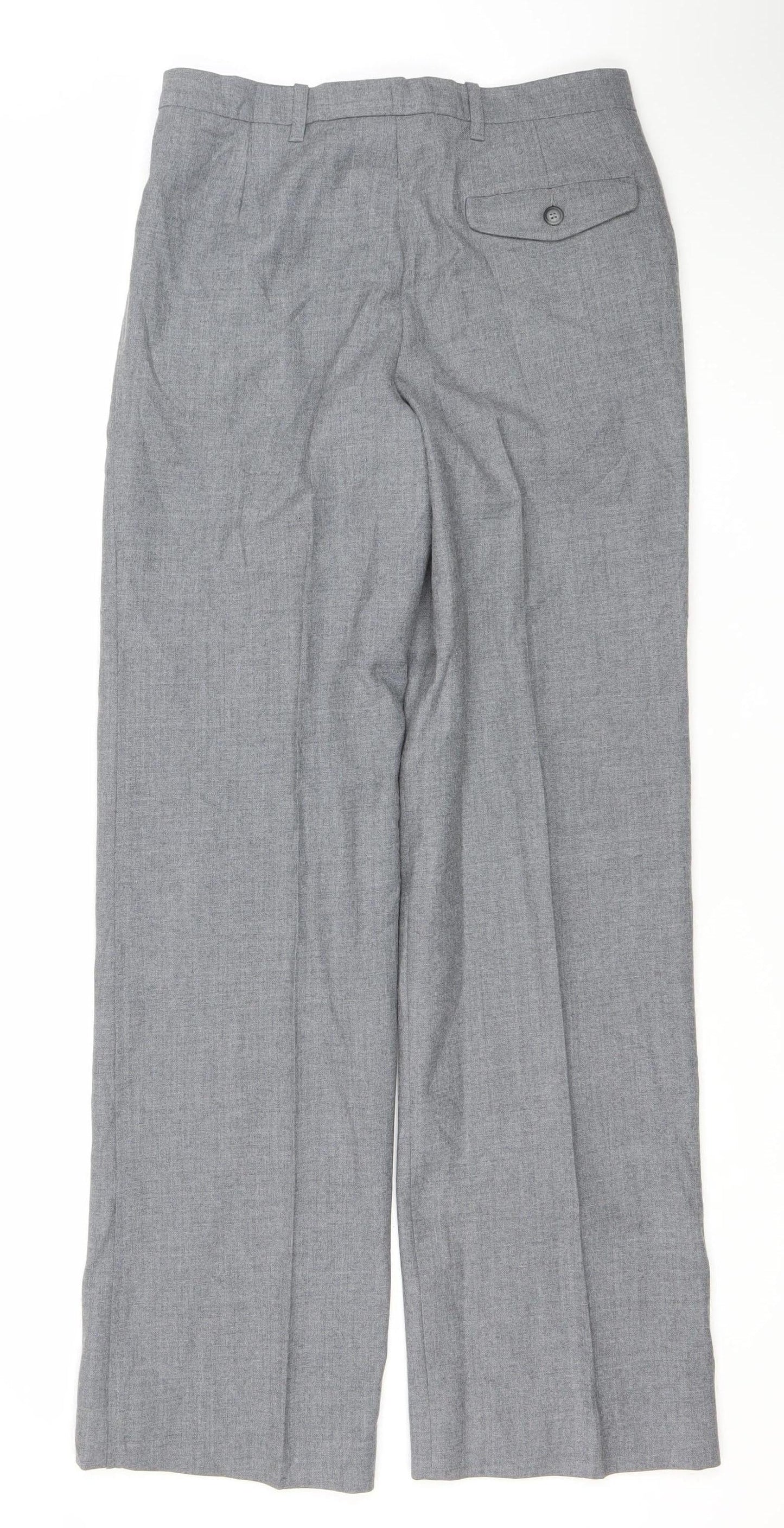 Marks and Spencer Mens Grey 30x33 Classic Wool Blend Dress Pants