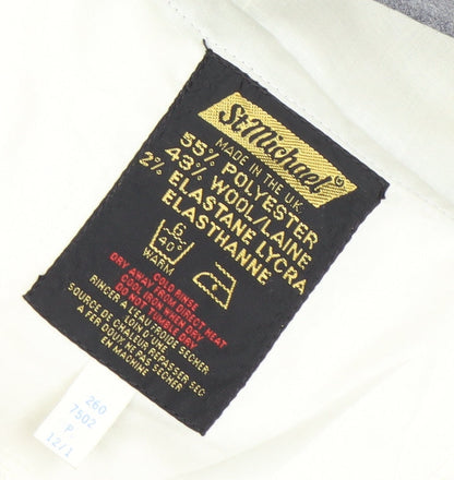 Marks and Spencer Mens Grey 30x33 Classic Wool Blend Dress Pants