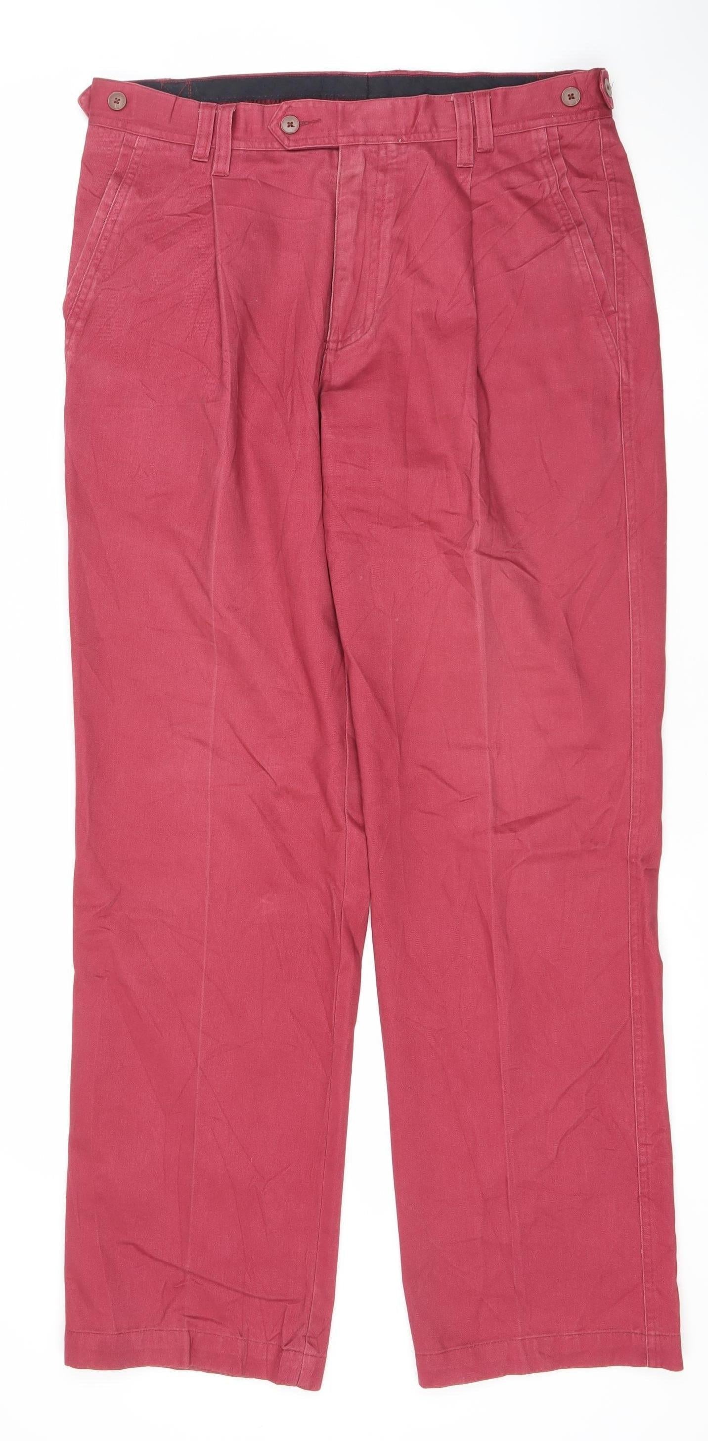 Austin Reed Men's Red Straight Leg Cotton Jeans Size 34R Regular Fit