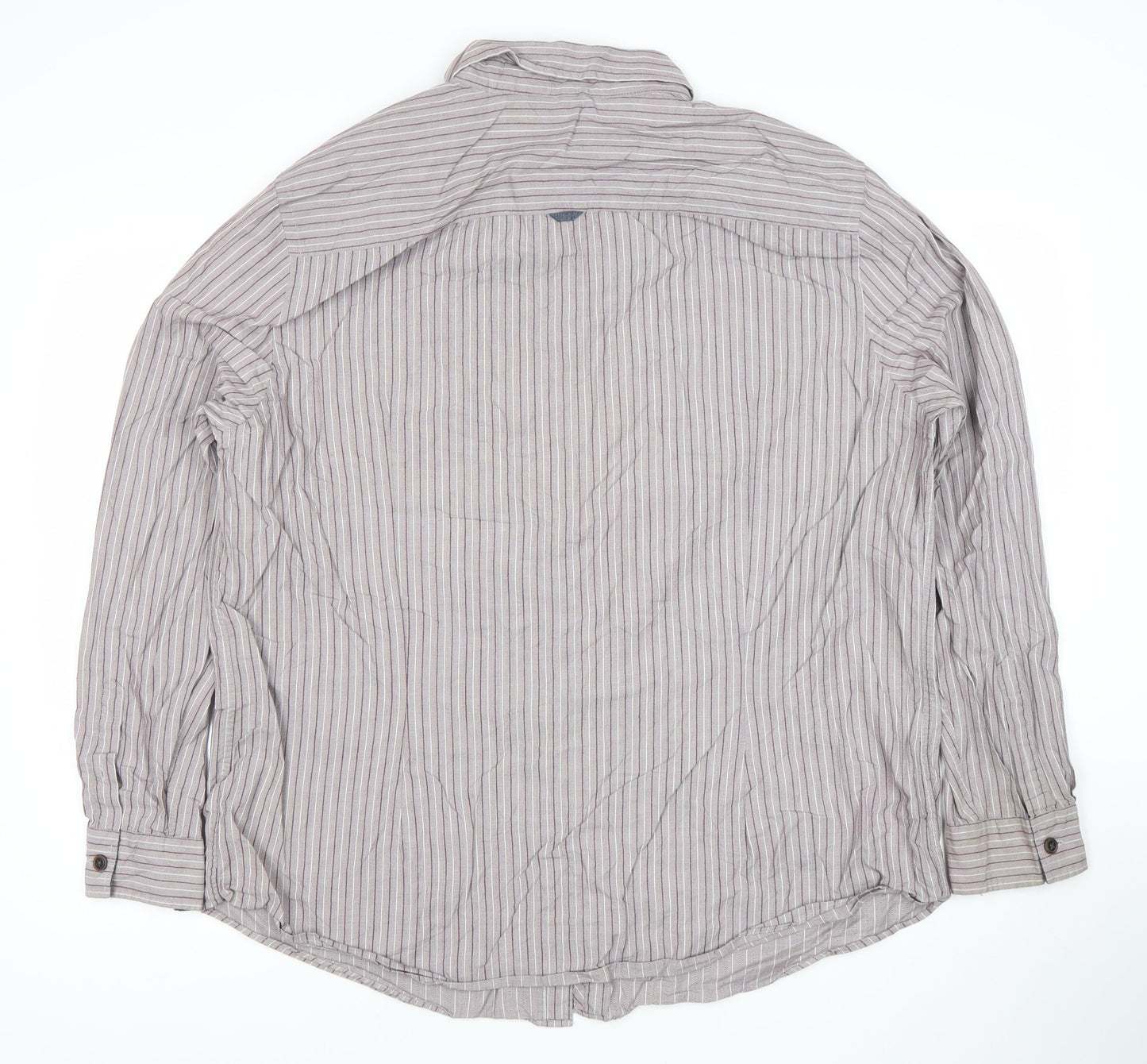 RJR John Rocha Men's Purple Striped Cotton Long Sleeve Dress Shirt XL