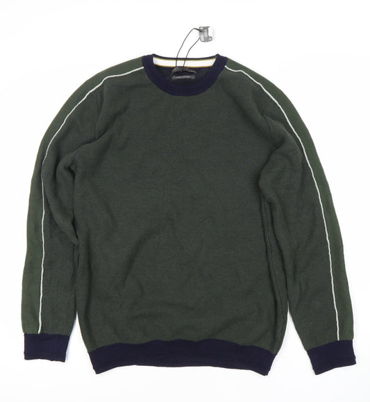 Marks and Spencer Men’s Green Cotton Crew Neck Jumper XL