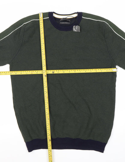 Marks and Spencer Men’s Green Cotton Crew Neck Jumper XL