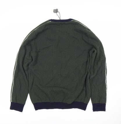 Marks and Spencer Men’s Green Cotton Crew Neck Jumper XL