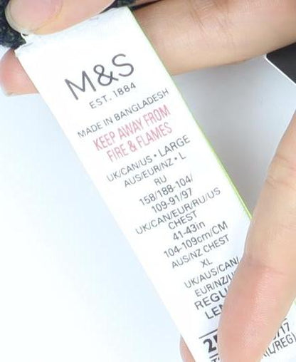 Marks and Spencer Men’s Green Cotton Crew Neck Jumper XL