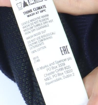 Marks and Spencer Men’s Green Cotton Crew Neck Jumper XL