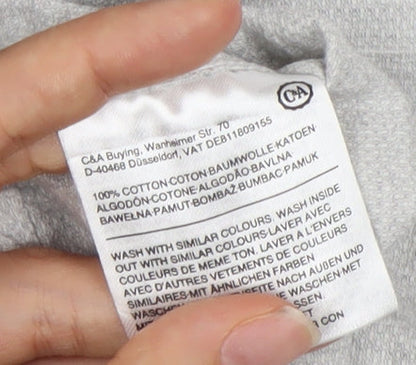 Angelo Litrico Men's Grey Slim Fit Long Sleeve Cotton Dress Shirt M