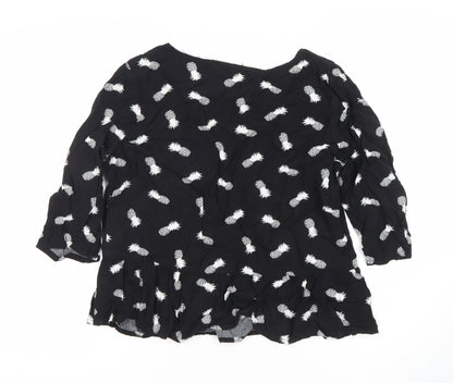 Womens UK Size L Sugarhill Black Tunic Blouse