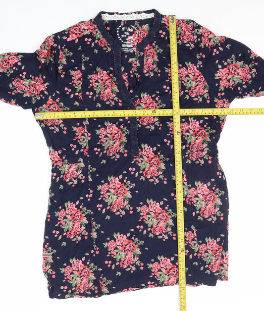 Regatta Women's Blue Floral Cotton Shirt Dress Size 14
