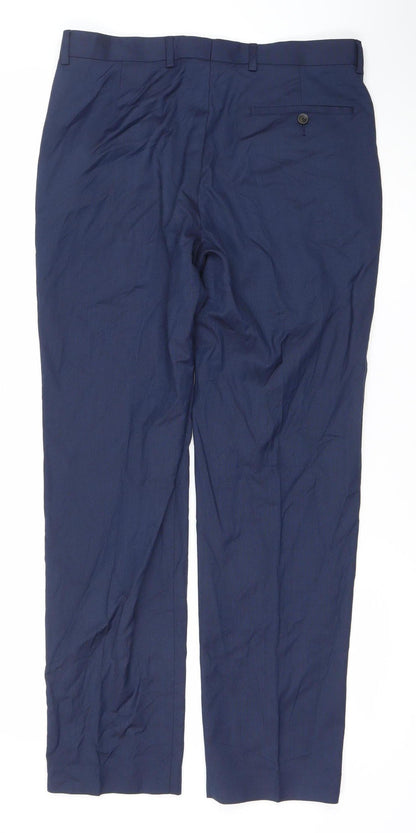 Marks and Spencer Men's Blue 32x31 Tailored Dress Pants Straight Leg