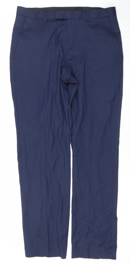Marks and Spencer Men's Blue 32x31 Tailored Dress Pants Straight Leg