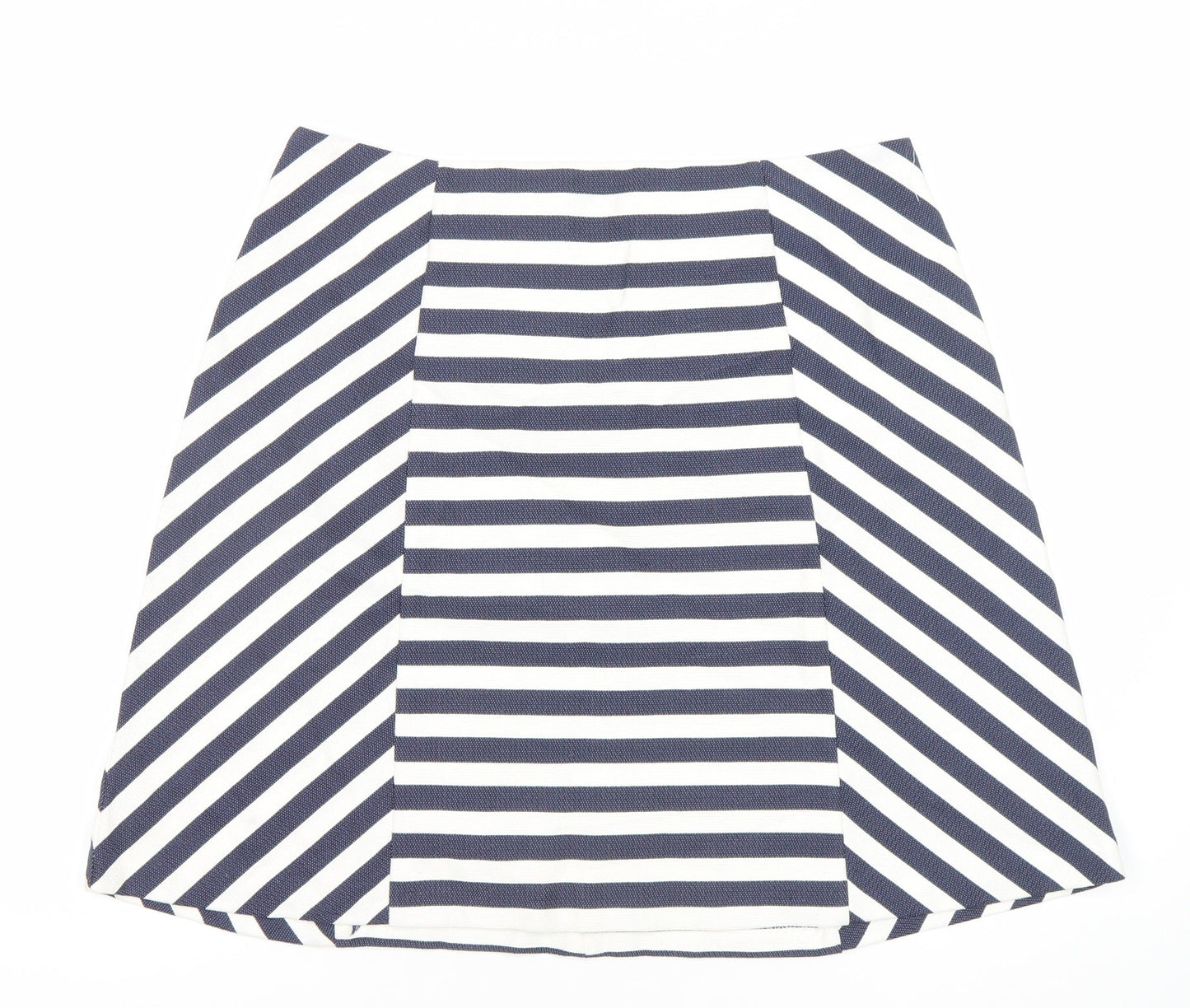 Oasis Women’s Blue White Striped A-Line Skirt Size 12 High Rise