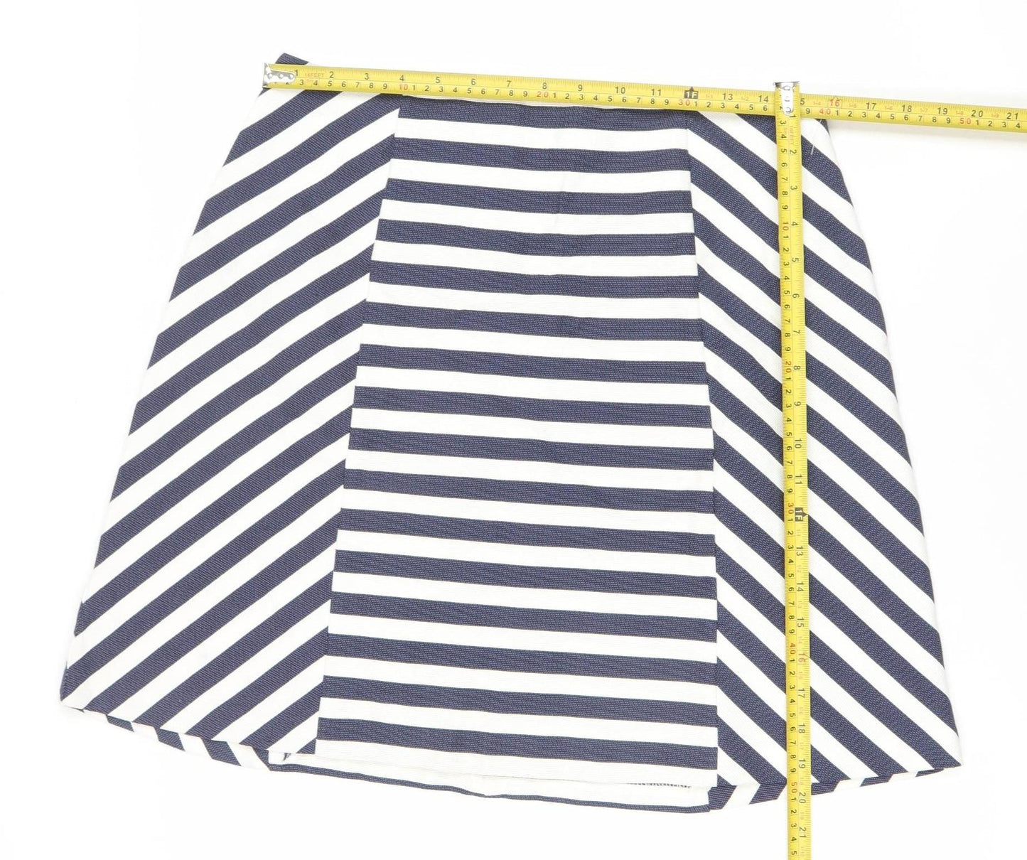 Oasis Women’s Blue White Striped A-Line Skirt Size 12 High Rise