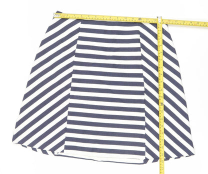 Oasis Women’s Blue White Striped A-Line Skirt Size 12 High Rise