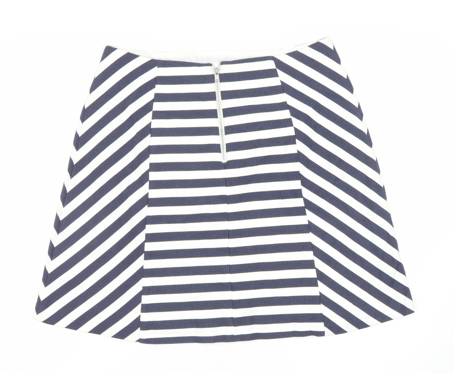 Oasis Women’s Blue White Striped A-Line Skirt Size 12 High Rise