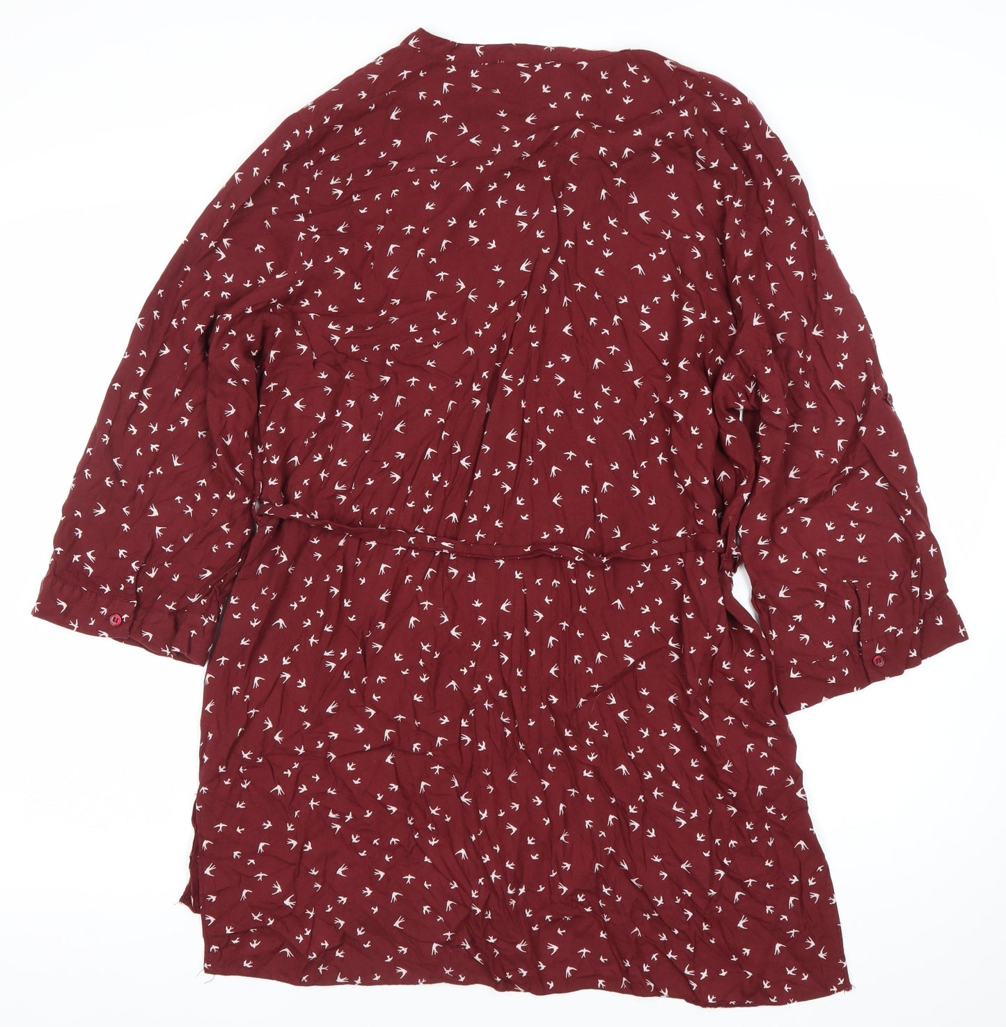 Atmosphere Women’s Red Bird Print Shirt Dress Size 20 Knee Length