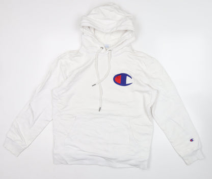 Mens UK Size M Champion White Pullover Hoodie