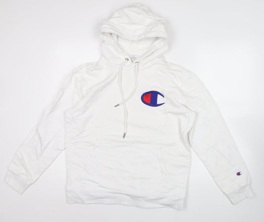 Mens UK Size M Champion White Pullover Hoodie
