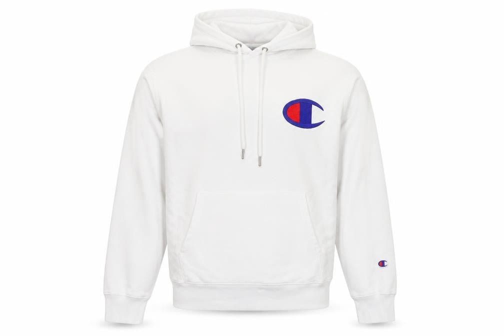 Mens UK Size M Champion White Pullover Hoodie