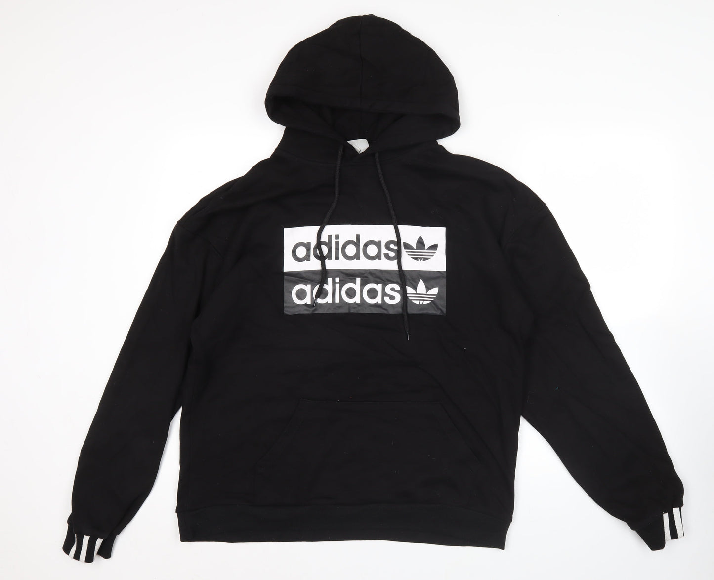 Adidas Men's Black L Pullover Hoodie Graphic Logo Sportswear