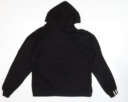 Adidas Men's Black L Pullover Hoodie Graphic Logo Sportswear