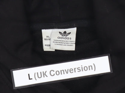 Adidas Men's Black L Pullover Hoodie Graphic Logo Sportswear