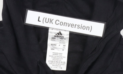 Adidas Men's Black Pullover Hoodie L Fleece Logo Sportswear