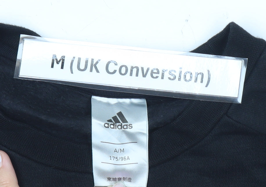 Adidas Men's Black M Pullover Crew Neck Sweatshirt Fleece