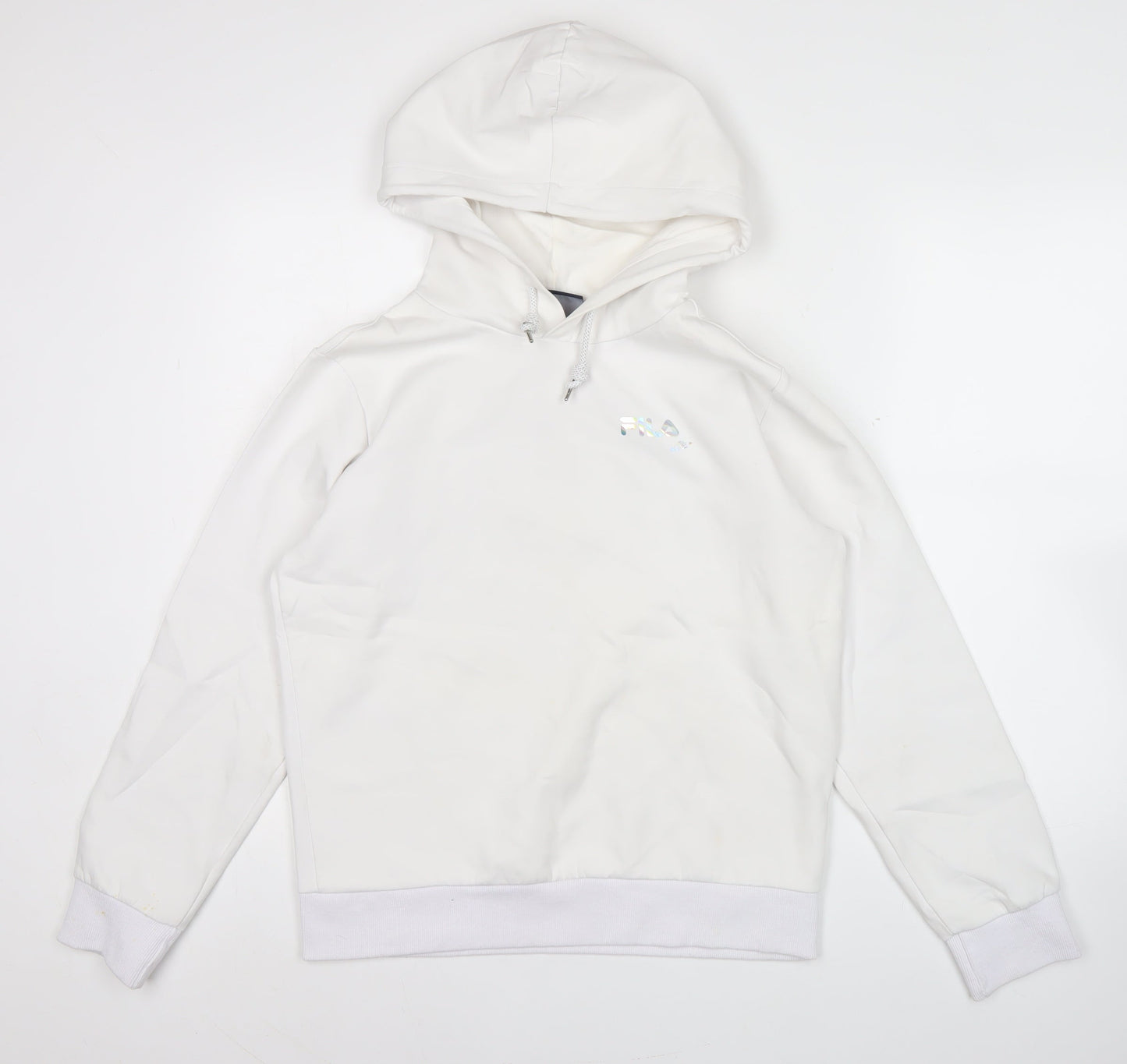 Mens UK Size L FILA White Pullover Hoodie