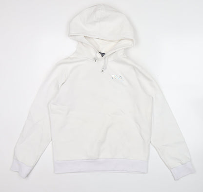 Mens UK Size L FILA White Pullover Hoodie