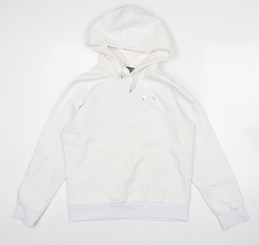 Mens UK Size L FILA White Pullover Hoodie