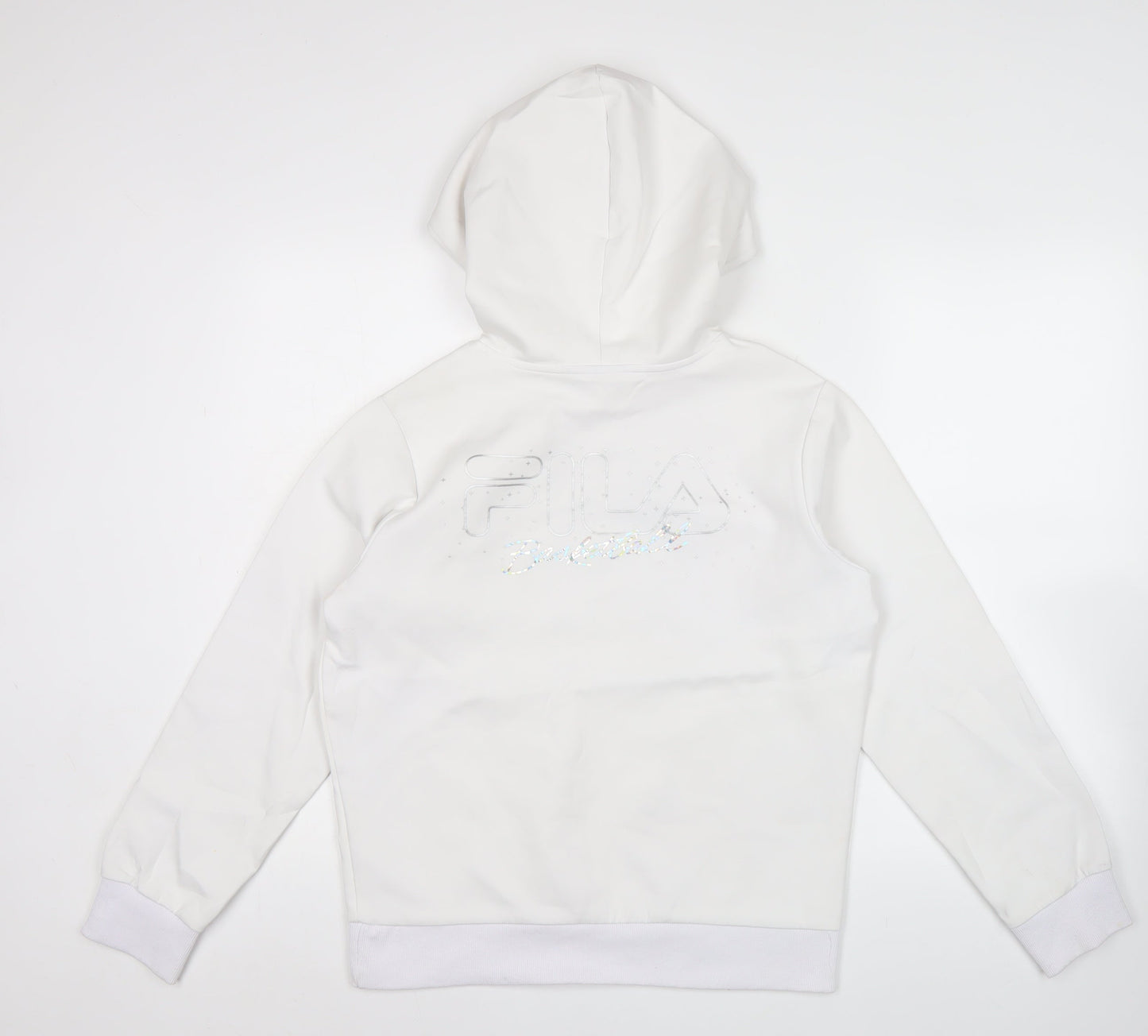 Mens UK Size L FILA White Pullover Hoodie