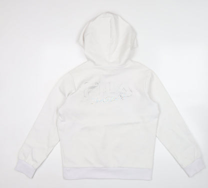 Mens UK Size L FILA White Pullover Hoodie