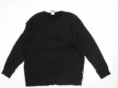 Adidas Men's Black L Pullover Sweatshirt Crew Neck Jersey Long Sleeve