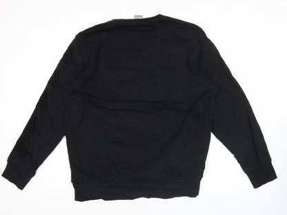 Adidas Men's Black L Pullover Sweatshirt Crew Neck Jersey Long Sleeve