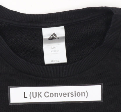 Adidas Men's Black L Pullover Sweatshirt Crew Neck Jersey Long Sleeve