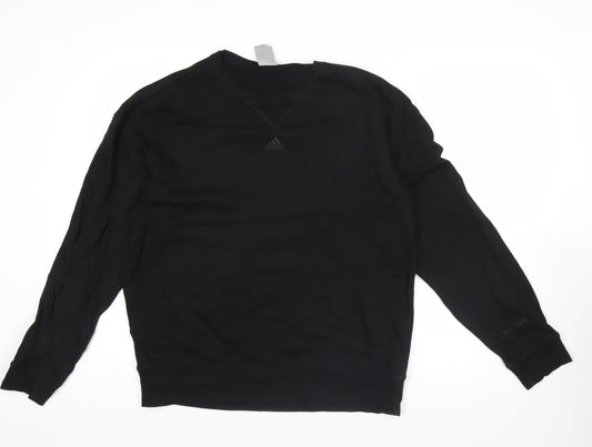 Adidas Men's Black M Pullover Sweatshirt Crew Neck Fleece All Seasons