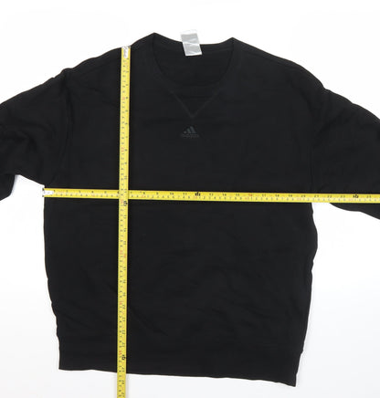 Adidas Men's Black M Pullover Sweatshirt Crew Neck Fleece All Seasons