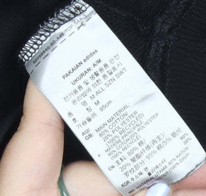 Adidas Men's Black M Pullover Sweatshirt Crew Neck Fleece All Seasons