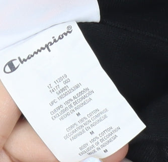 Mens UK Size M Champion Black Pullover Hoodie