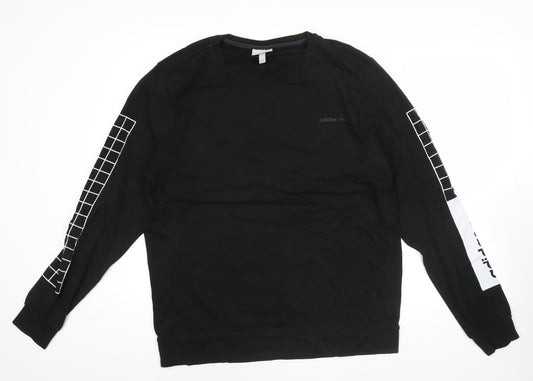 Mens UK Size L adidas Black Pullover Sweatshirt