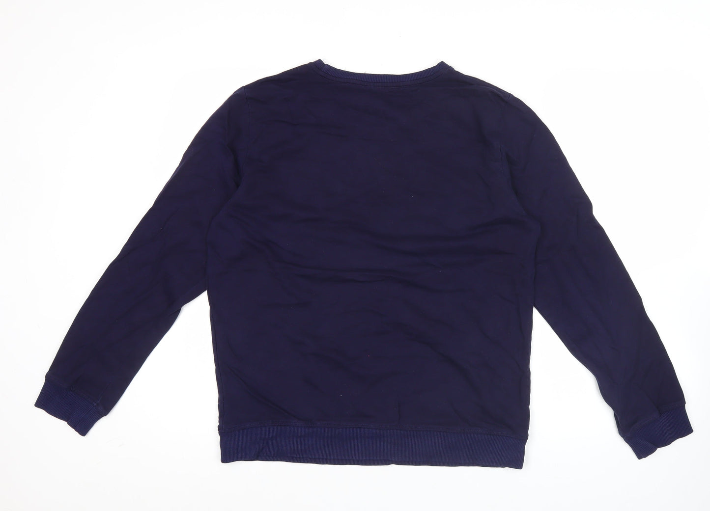 Adidas Men's Blue Graphic Logo Pullover Sweatshirt L Regular Fit