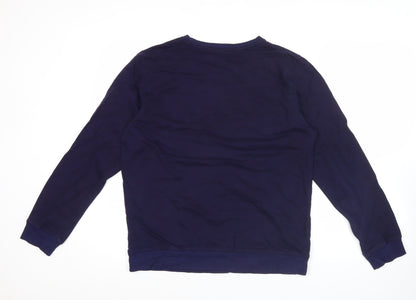 Adidas Men's Blue Graphic Logo Pullover Sweatshirt L Regular Fit