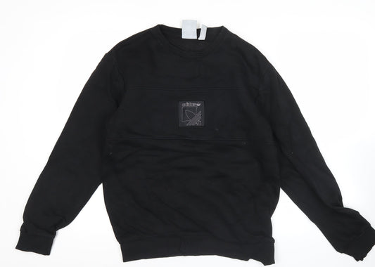 adidas Men's Black M Pullover Sweatshirt Crew Neck Logo Sports Jersey