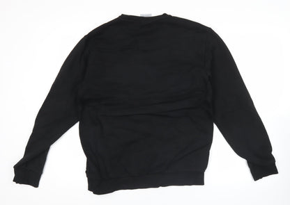 adidas Men's Black M Pullover Sweatshirt Crew Neck Logo Sports Jersey