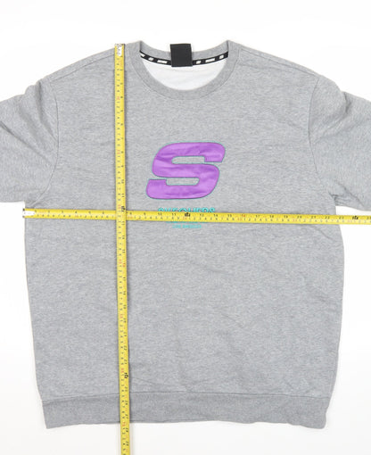 Mens UK Size M Skechers Grey Pullover Sweatshirt