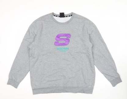 Mens UK Size M Skechers Grey Pullover Sweatshirt