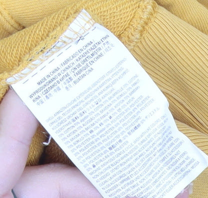 Vans Men’s Yellow Pullover Hoodie Medium Graphic Logo Fleece