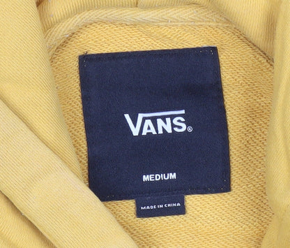 Vans Men’s Yellow Pullover Hoodie Medium Graphic Logo Fleece