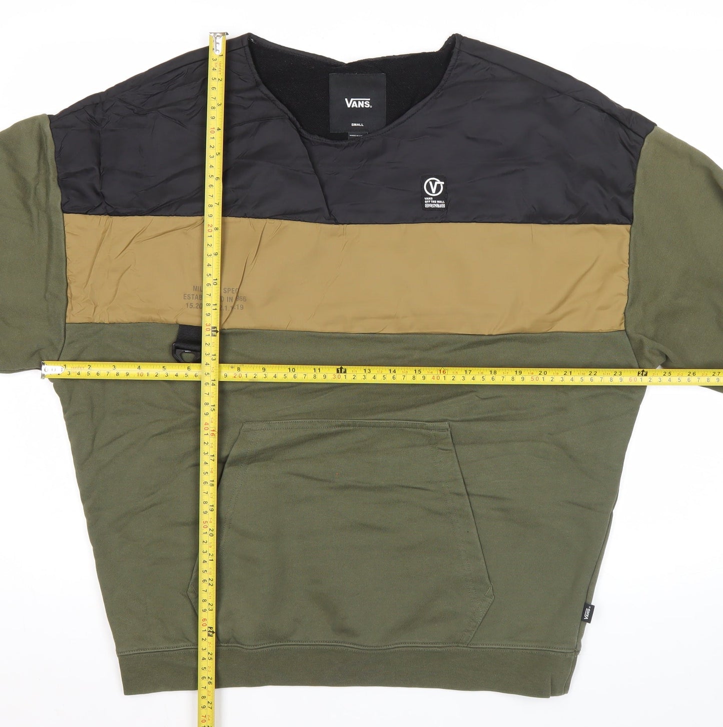 Vans Men's Green Logo Pullover Sweatshirt Size S Army Style