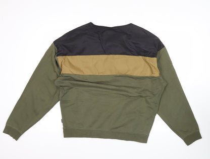 Vans Men's Green Logo Pullover Sweatshirt Size S Army Style